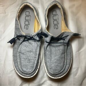 Hey Dude Women's 10 Loafer Wendy Original Shoe Chambray White & Gray/Blue